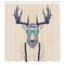 Ambesonne Antlers Shower Curtain, Drawing of Deer Dressed up Modern Cool Hipster Fashion Creative Funny Animal Art, Cloth Fabric for Bathroom Decor Set with Hooks, 69" W x 70" L, Beige Blue